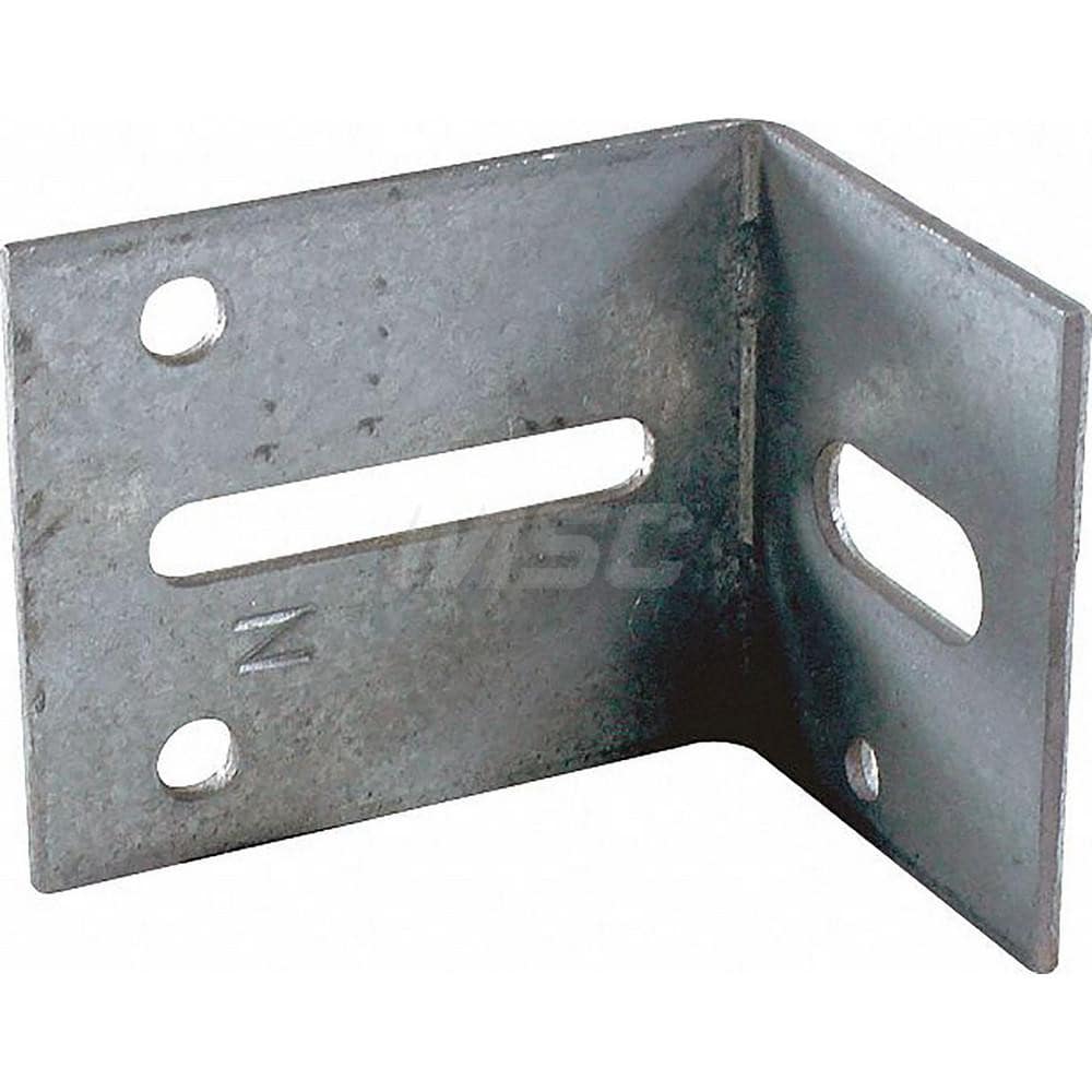 Garage Door Hardware; Type: Garage Door Track Jamb bracket # 1; For Use With: Commercial Doors; Material: Steel; Overall Length: 2.38; Overall Width: 2; Overall Height: 1.75; Finish/Coating: Galvanized; Includes: Mounting Holes and Track Attachment Slot;