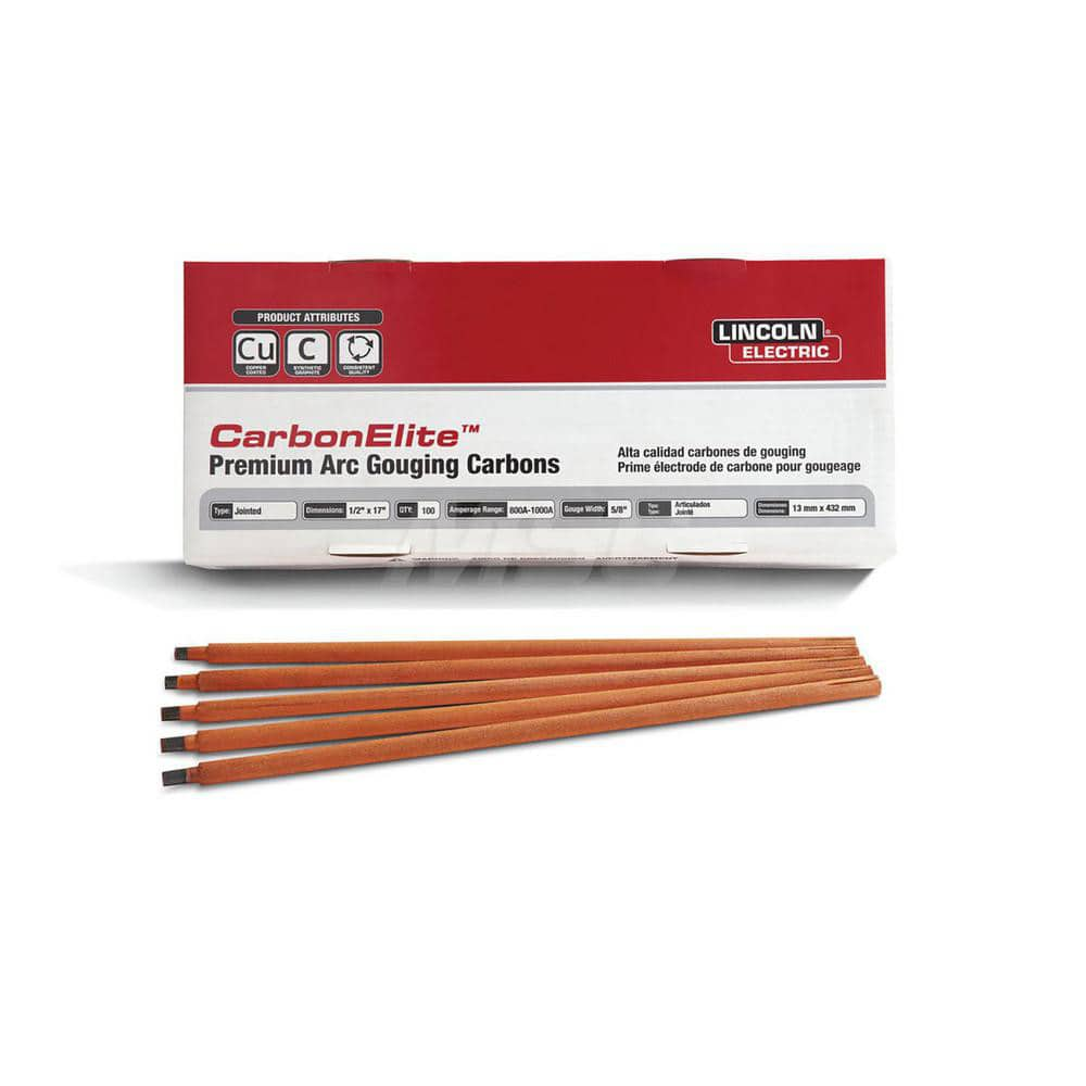 Stick Welding Electrode: 1/2″ Dia, 17″ Long, Synthetic Graphite