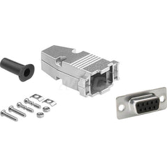 Female D-Sub RS-232 Serial DB9 Adapter Zinc Housing, Nickel-Plated, For Data Networks, Serial Data Transmission Device Management & Instrument Control