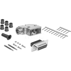 Female D-Sub RS-232 Serial DB15 Adapter Zinc Housing, Nickel-Plated, For Data Networks, Serial Data Transmission Device Management & Instrument Control