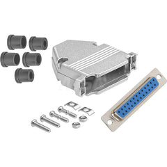 Female D-Sub RS-232 Serial DB25 Adapter Zinc Housing, Nickel-Plated, For Data Networks, Serial Data Transmission Device Management & Instrument Control