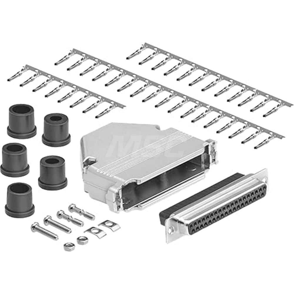 Female D-Sub RS-232 Serial DB37 Adapter Zinc Housing, Nickel-Plated, For Data Networks, Serial Data Transmission Device Management & Instrument Control