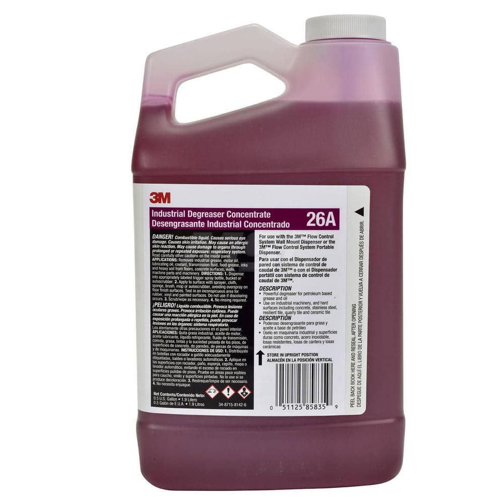 Industrial Degreaser: 0.5 gal Bottle Liquid Concentrate, Fresh Scent