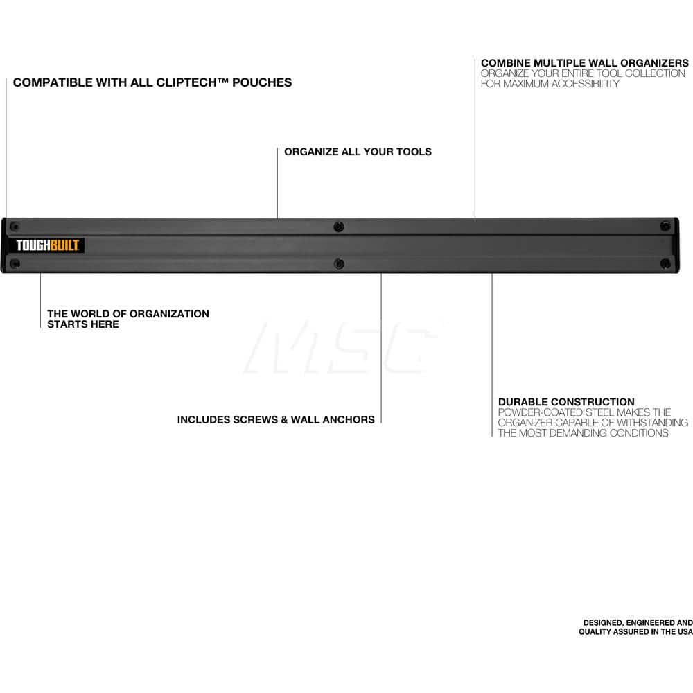 Peg Board Accessories; Type: Wall Mounted Storage; For Use With: Garage Organization; Material: Plastic; Rod Thickness: 0.47; Overall Depth: 0.47; Overall Width: 7; Includes: 24″ Wall Organizer x6 Drywall Screws x6 Drywall Anchors; Length: 24.00; Overall