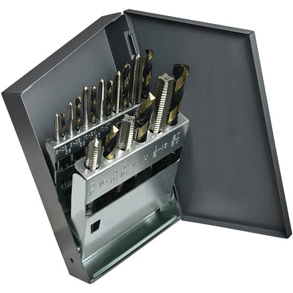 Cle-Line - Tap & Drill Sets Minimum Tap Thread Size (Inch): #6-32 Maximum Tap Thread Size (Inch): 1/2-13 - Strong Tooling