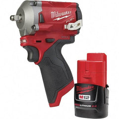 Milwaukee Tool - Cordless Impact Wrenches & Ratchets Voltage: 12.0 Drive Size (Inch): 3/8 - Strong Tooling