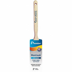 Premier Paint Roller - 2" Tapered Nylon/Polyester Sash Brush - 2-11/16" Bristle Length, 7" Wood Sash Handle - Strong Tooling