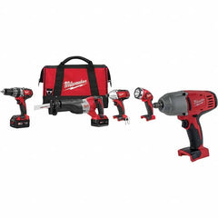 Milwaukee Tool - Cordless Tool Combination Kits Voltage: 18 Tools: 1/2" Hammer Drill; 1/4" Hex Impact Driver; Sawzall Reciprocating Saw - Strong Tooling