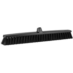 Push Broom: 23.6″ Wide, Polypropylene Bristle Plastic Block, European Threaded Handle Connection