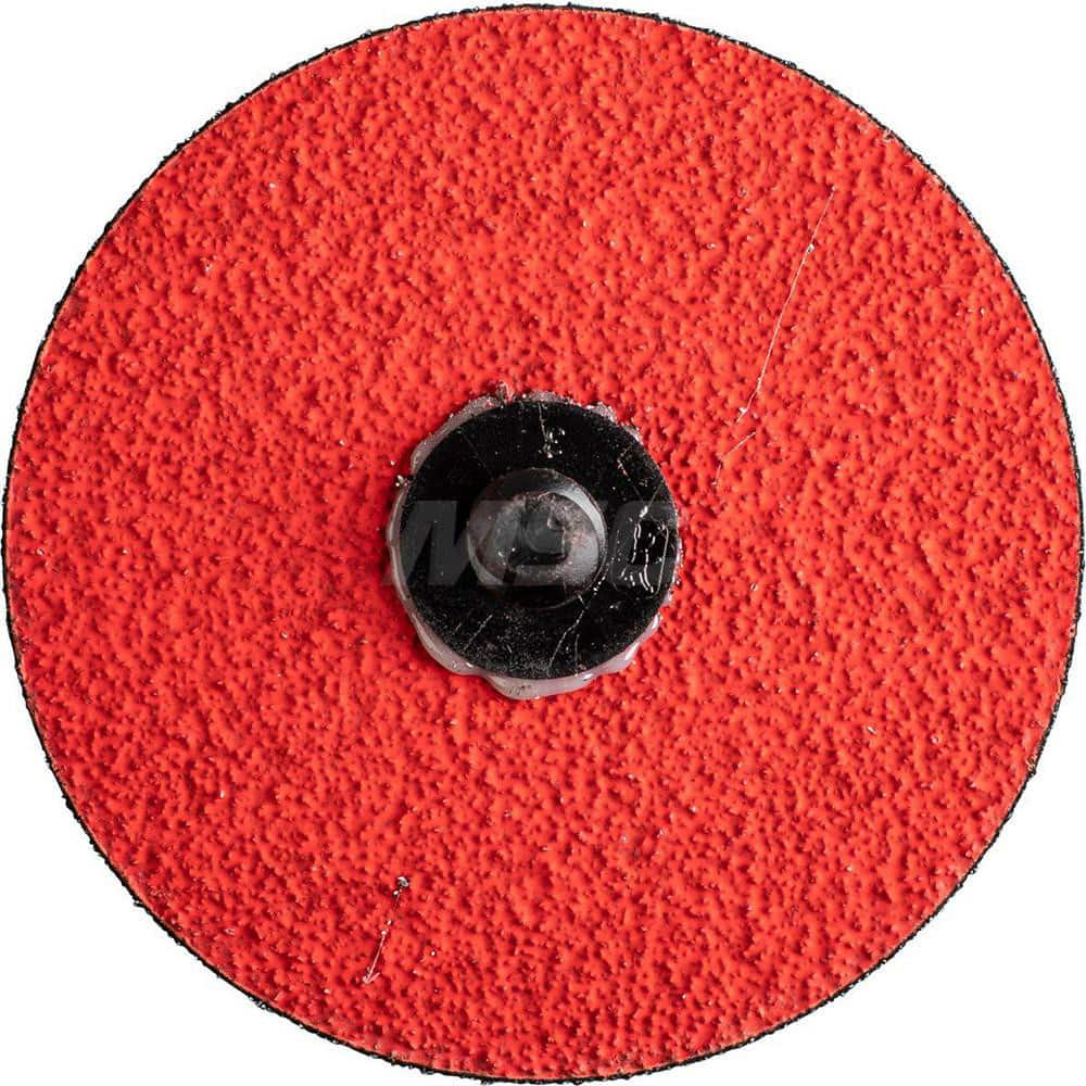 Quick-Change Disc: CDR, 3″ Disc Dia, 50 Grit, Ceramic, Coated Red, Polyester Backed, 2,500 RPM