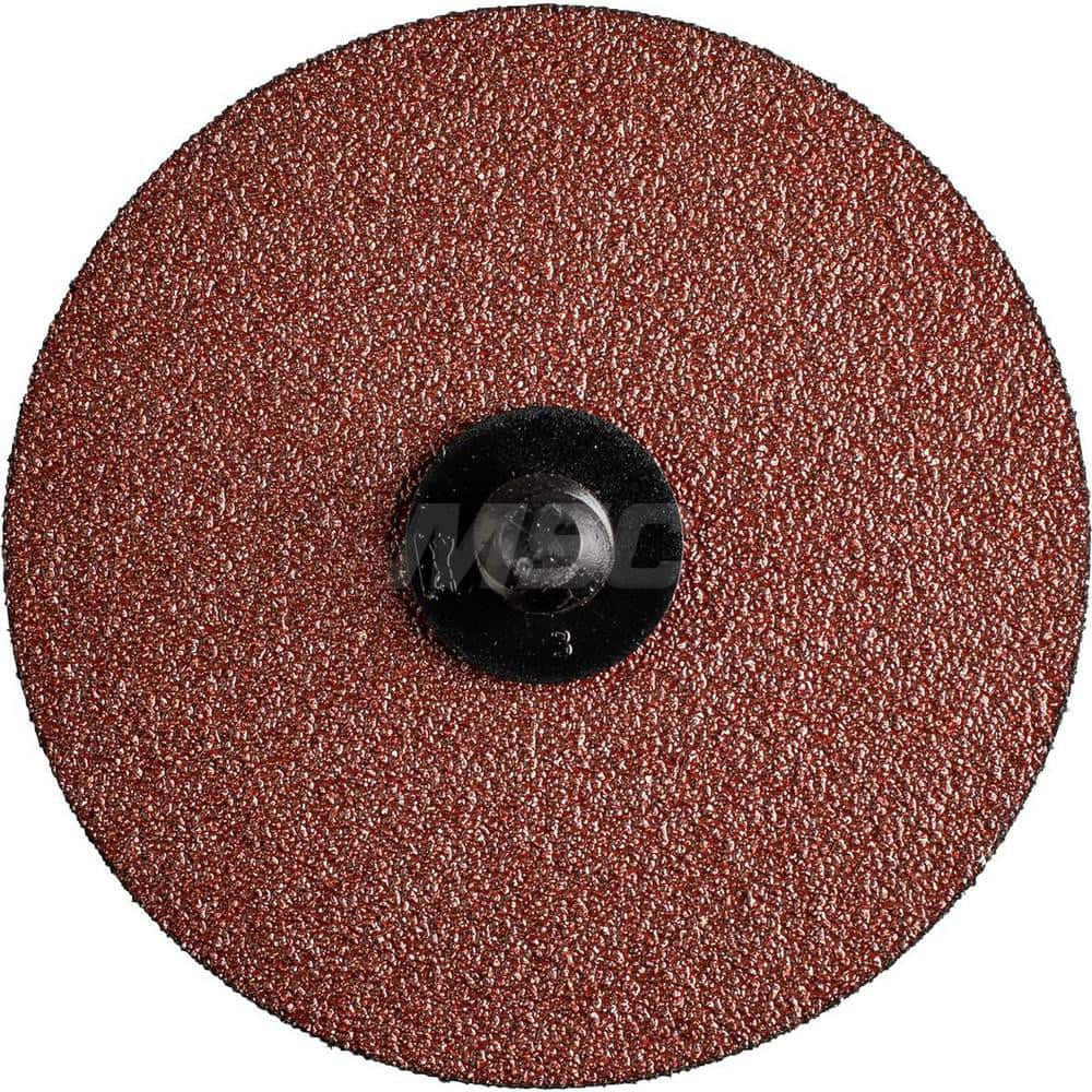 Quick-Change Disc: CDR, 3″ Disc Dia, 50 Grit, Aluminum Oxide, Coated Reddish Brown, Polyester Backed, 2,500 RPM