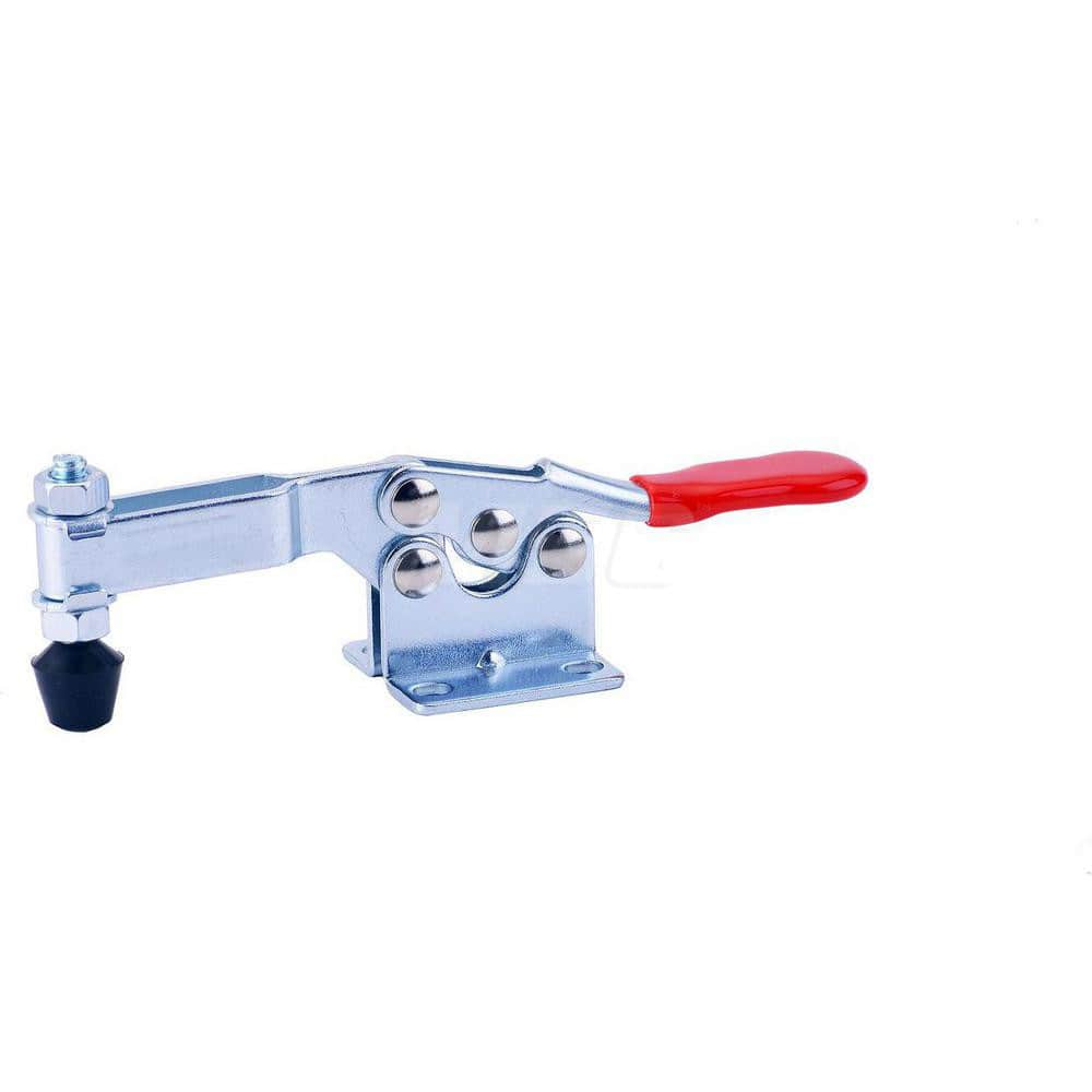 Manual Hold-Down Toggle Clamp: Vertical, 200 lb Capacity, U-Bar, Flanged Base 60 ° Handle Movement, 85 ° Bar Opening, Plastic