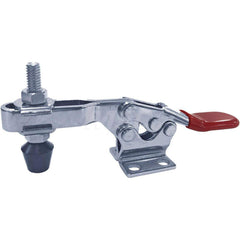 Manual Hold-Down Toggle Clamp: Horizontal, 500 lb Capacity, U-Bar, Flanged Base 65 ° Handle Movement, 90 ° Bar Opening, Plastic