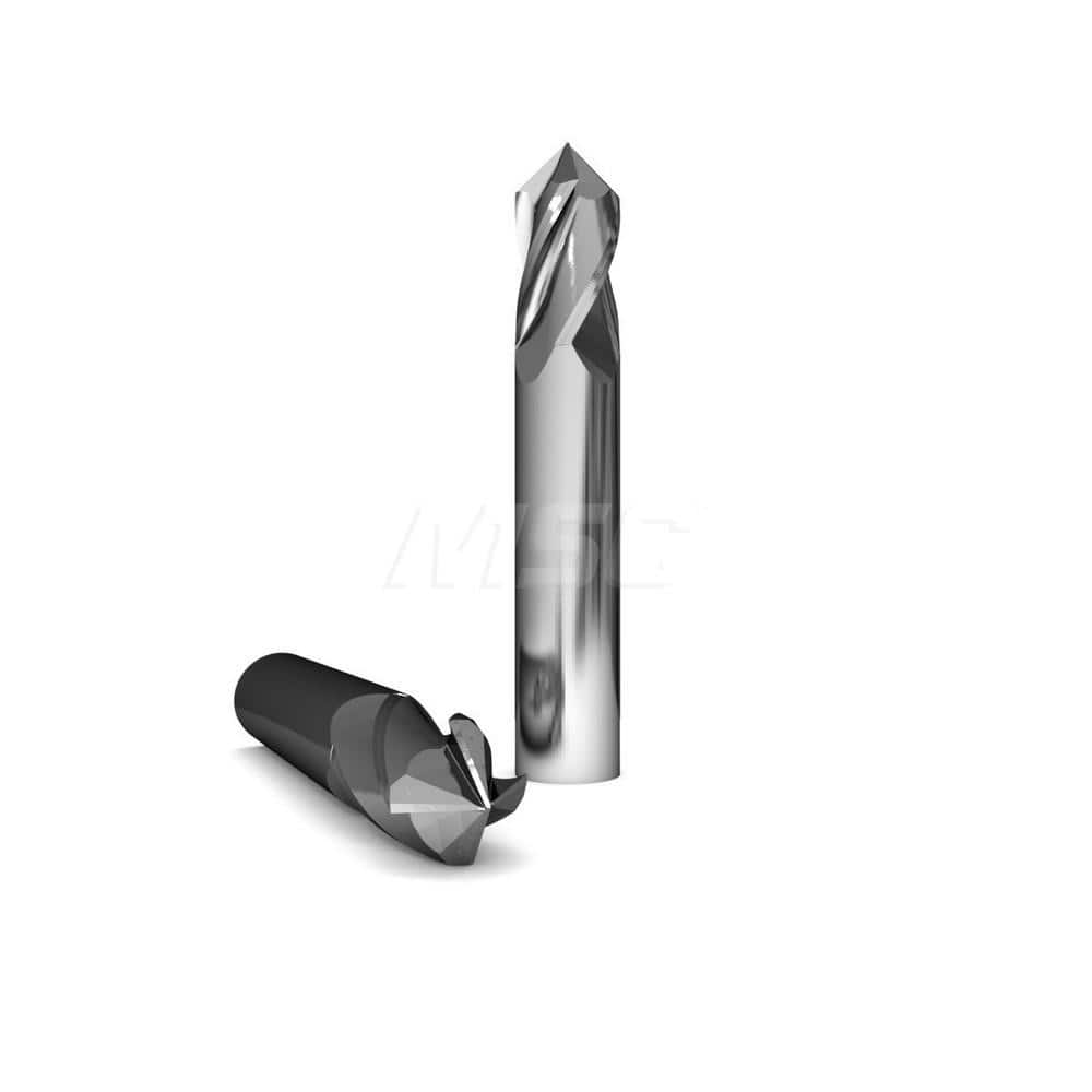 Chamfer Mill: 4 Flutes, Solid Carbide 2-1/2″ OAL, 3/8″ Shank Dia, AlTiN Coated