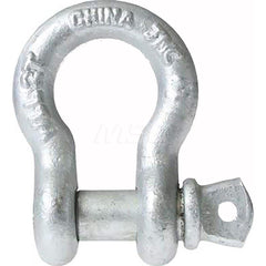 Shackle: Screw Pin Galvanized Steel, 1-1/2″ Pin Dia