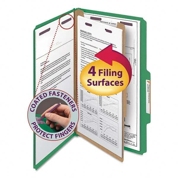 SMEAD - File Folders, Expansion Folders & Hanging Files Folder/File Type: Classification Folders with Tob Tab Fastener Color: Green - Strong Tooling