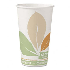 DART - Bare by Solo Eco-Forward PLA Paper Hot Cups, Leaf Design, 16 oz, 1000/Carton - Strong Tooling