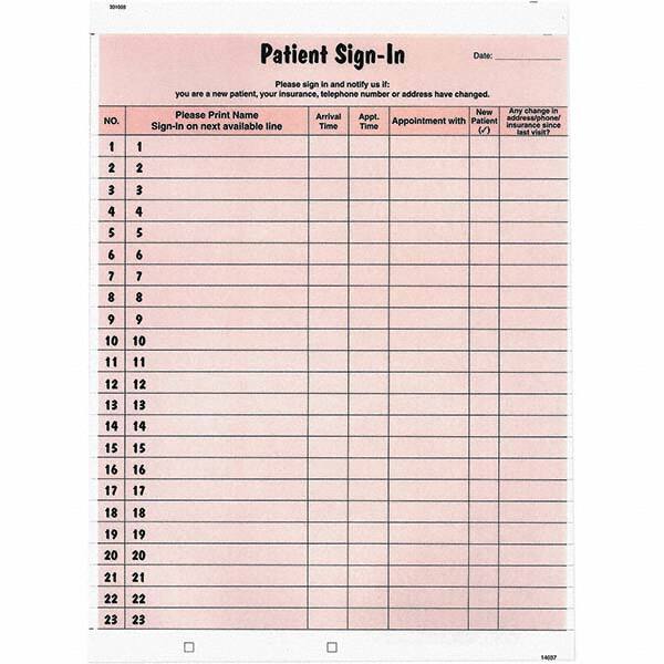 Tabbies - Note Pads, Writing Pads & Notebooks Writing Pads & Notebook Type: Sign-In Label Form Size: 8-1/2 x 11-5/8 - Strong Tooling