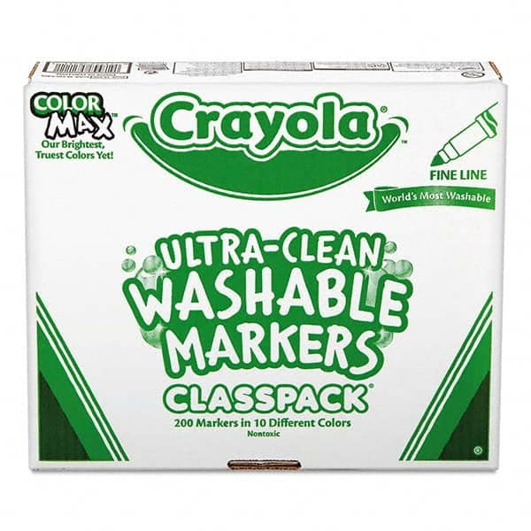 Crayola - Markers & Paintsticks Type: Marker Color: Black; Blue; Brown; Gray; Green; Orange; Pink; Red; Violet; Yellow - Strong Tooling