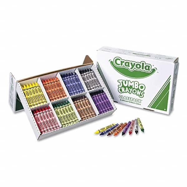 Crayola - Markers & Paintsticks Type: All Purpose Wax Crayon Color: Black; Blue; Brown; Green; Orange; Red; Violet; Yellow - Strong Tooling