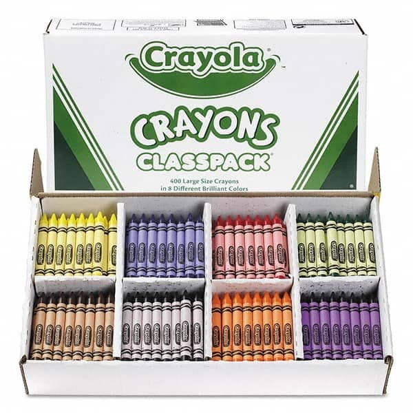 Crayola - Markers & Paintsticks Type: All Purpose Wax Crayon Color: Black; Blue; Brown; Green; Orange; Red; Violet; Yellow - Strong Tooling