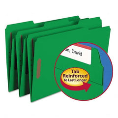 SMEAD - File Folders, Expansion Folders & Hanging Files Folder/File Type: File Folders with Top Tab Fastener Color: Green - Strong Tooling