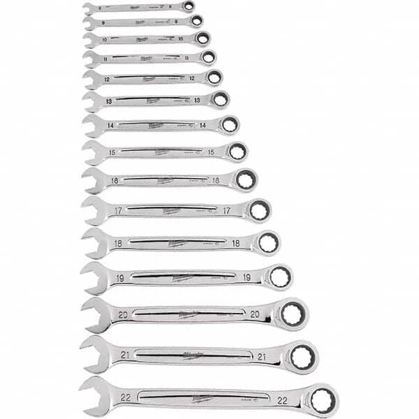 Milwaukee Tool - Wrench Sets Tool Type: Ratcheting Combination Wrench System of Measurement: Metric - Strong Tooling