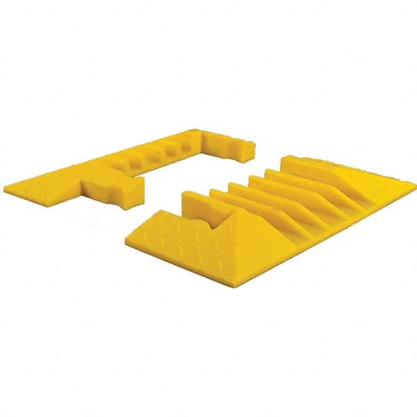 Checkers - 1 2-Piece 5 8' OAL 1-1/4 Max Cable Diam Yellow On Floor Cable Cover - Strong Tooling