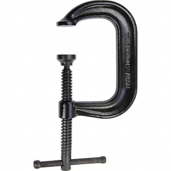 C-Clamp: 4″ Max Opening, 3-1/4″ Throat Depth, Forged Steel 6,200 lb Load Capacity, Deep Throat