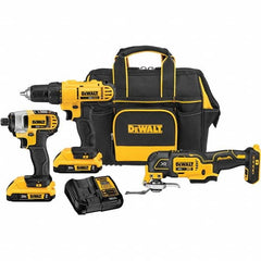 DeWALT - Cordless Tool Combination Kits Voltage: 20 Tools: 1/2" Drill/Driver; 1/4" Impact Driver; Oscillating Multi-Tool - Strong Tooling