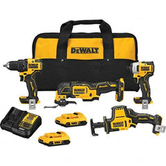 DeWALT - Cordless Tool Combination Kits Voltage: 20 Tools: 1/2" Drill/Driver; 1/4" Impact Driver; Reciprocating Saw; Oscillating Multi-Tool - Strong Tooling