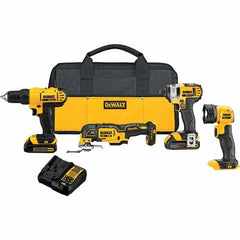 DeWALT - Cordless Tool Combination Kits Voltage: 20 Tools: 1/2" Drill/Driver; 1/4" Impact Driver; Work Light; Oscillating Multi-Tool - Strong Tooling