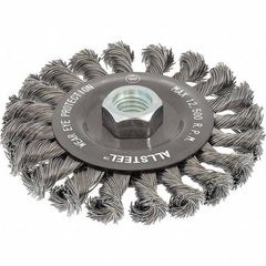 WALTER Surface Technologies - 4-1/2" OD, 5/8-11 Arbor Hole, Knotted Steel Wheel Brush - Strong Tooling