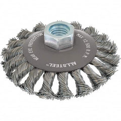 WALTER Surface Technologies - 5" OD, 5/8-11 Arbor Hole, Knotted Steel Wheel Brush - Strong Tooling