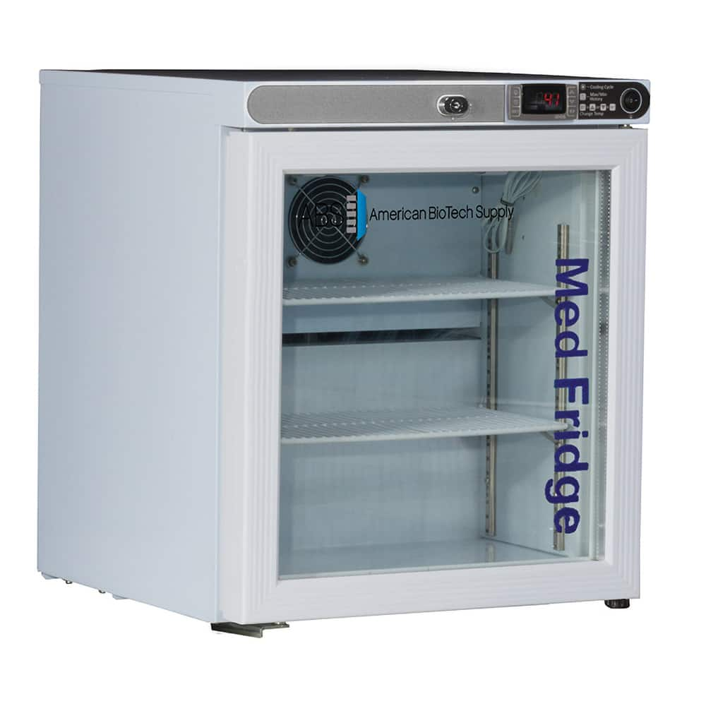 American BioTech Supply - Laboratory Refrigerators and Freezers; Type: Pharmacy/Vaccine Undercounter Freestanding Refrigerator ; Volume Capacity: 1 Cu. Ft. ; Minimum Temperature (C): 2.00 ; Maximum Temperature (C): 8.00 ; Width (Inch): 17-1/4 ; Depth (In - Exact Industrial Supply