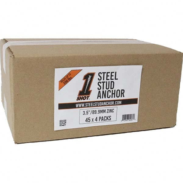 1Shot Steel Stud Anchor - Drywall & Hollow Wall Anchors Type: Self Drilling Material: Zinc - Strong Tooling