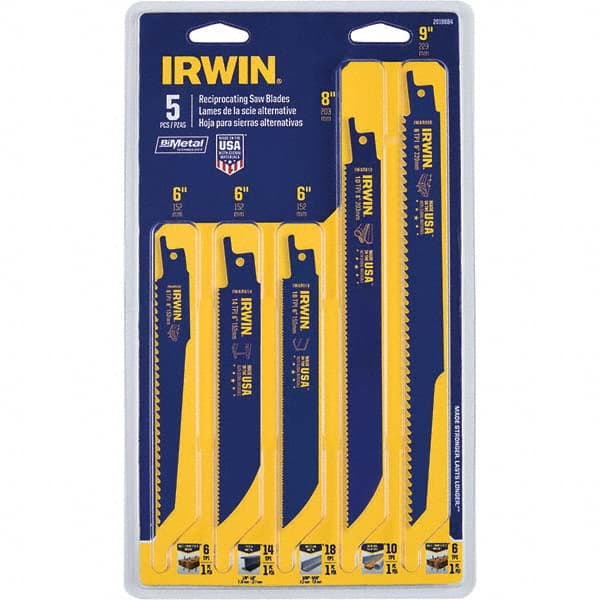 Irwin - Reciprocating Saw Blade Sets Blade Material: Bi-Metal Minimum Blade Length (Inch): 6 - Strong Tooling