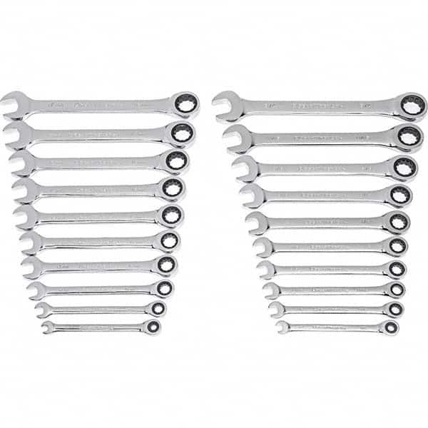 GEARWRENCH - Wrench Sets Tool Type: Ratcheting Combination Wrench System of Measurement: Inch/Metric - Strong Tooling