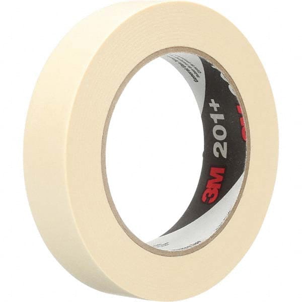 Masking Tape: 36 mm Wide, 55 m Long, 4.7 mil Thick, Beige Crepe Paper, Rubber Adhesive, 22 lb/in Tensile Strength