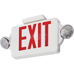 Combination Exit Signs; Mounting Type: Surface Mount; Wall Mount; Ceiling Mount; Number of Faces: 2; Lamp Type: LED; Number of Heads: 0