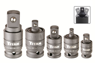 5 Piece - #16150 - 1/4; 3/8 & 1/2" Drive - Pin-Free Locking U-Joint Adapter Set - Strong Tooling