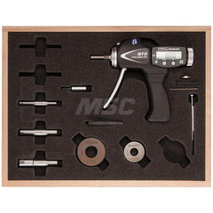 Electronic Bore Gages; Maximum Measurement: 4.00; Minimum Measurement (Decimal Inch): 1; Accuracy: 0.00025″; Pistol Grip: Yes; Gage Depth (Inch): various; Material: Tungsten Carbide; Batteries Included: Yes; Number Of Batteries: 1; Battery Size: 3V; Batte