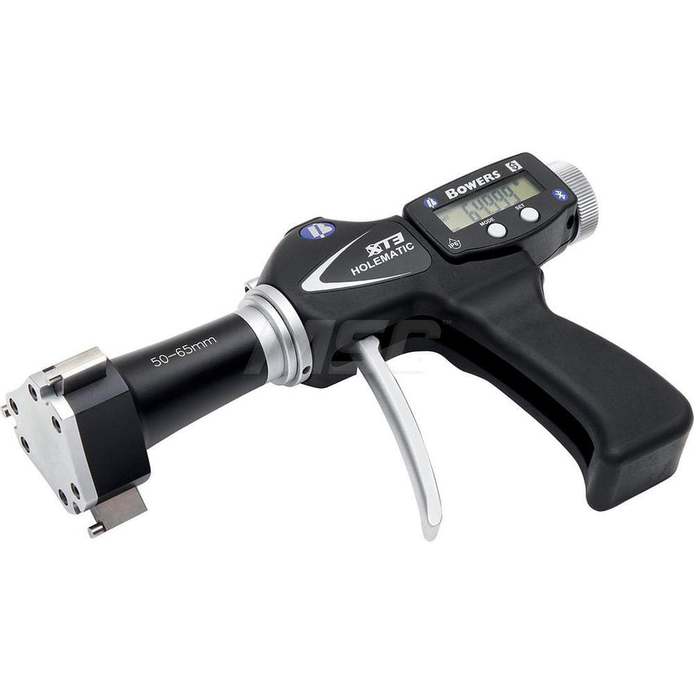 Electronic Bore Gages; Maximum Measurement: 2.63; Minimum Measurement (Decimal Inch): 2; Accuracy: 0.0002″; Pistol Grip: Yes; Gage Depth (Inch): 3.150″; Material: Tungsten Carbide; Batteries Included: Yes; Number Of Batteries: 1; Battery Size: 3V; Battery