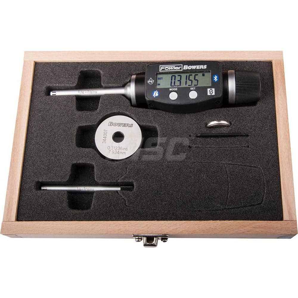 Electronic Bore Gages; Maximum Measurement: 0.38; Minimum Measurement (Decimal Inch): 0; Accuracy: 0.00015″; Pistol Grip: No; Gage Depth (Inch): 2.280″; Material: Hardened Steel; Batteries Included: Yes; Number Of Batteries: 1; Battery Size: 3V; Battery C