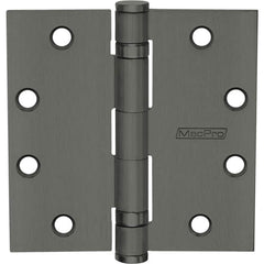 Yale - Commercial Hinges; Length (Inch): 4-1/2 ; Thickness (Decimal Inch): 0.1340 ; Number of Knuckles: 5.000 ; Stanley Finish Code: USP ; Finish/Coating: USP ; Box Quantity: 3 - Exact Industrial Supply