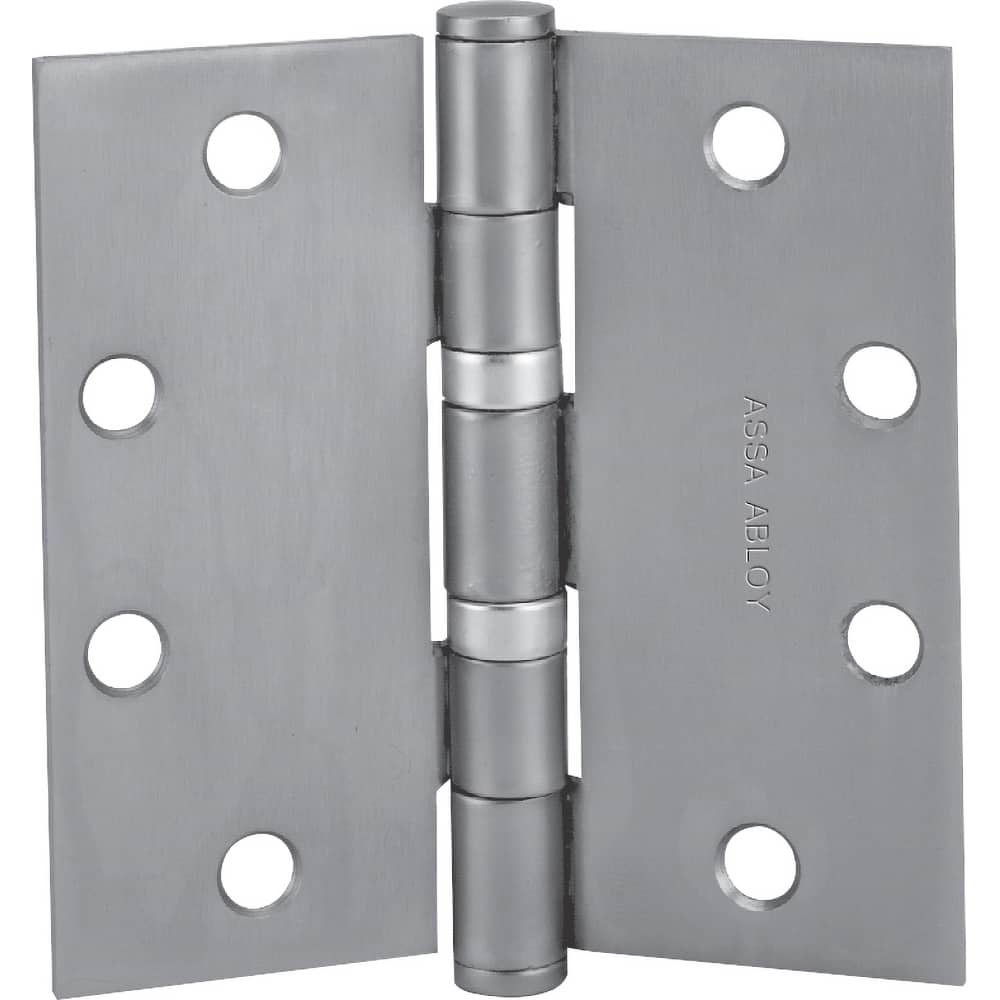 Yale - Commercial Hinges; Length (Inch): 4-1/2 ; Thickness (Decimal Inch): 0.1340 ; Number of Knuckles: 5.000 ; Stanley Finish Code: US32D ; Finish/Coating: US32D ; Box Quantity: 3 - Exact Industrial Supply