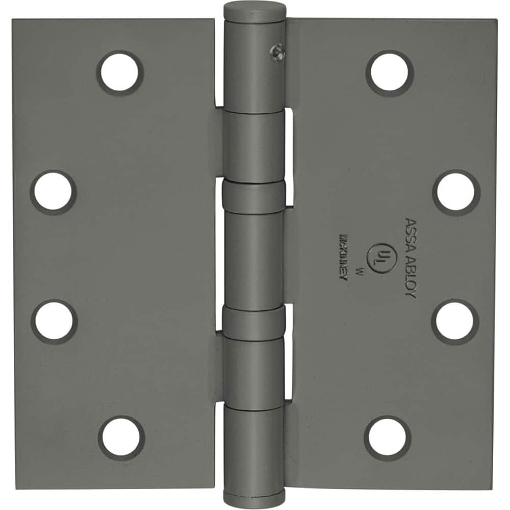 Yale - Commercial Hinges; Length (Inch): 4-1/2 ; Thickness (Decimal Inch): 0.1340 ; Number of Knuckles: 5.000 ; Stanley Finish Code: USP ; Finish/Coating: USP ; Box Quantity: 3 - Exact Industrial Supply