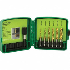 Greenlee - Combination Drill & Tap Sets Minimum Thread Size (mm): M3.5x0.60 Minimum Thread Size (Inch): #6-32 - Strong Tooling