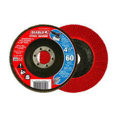 Flap Discs; Flap Disc Type: Type 29; Disc Diameter (Decimal Inch): 4-1/2; Center Hole Size: 7/8; Grade: Coarse; Grit: 60; Maximum Rpm: 13280.000; Disc Color: Red; Black