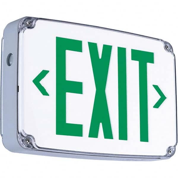 Hubbell Lighting - Illuminated Exit Signs Number of Faces: 2 Letter Color: Green - Strong Tooling